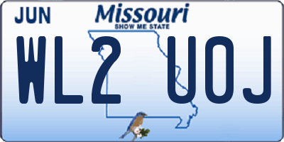 MO license plate WL2U0J