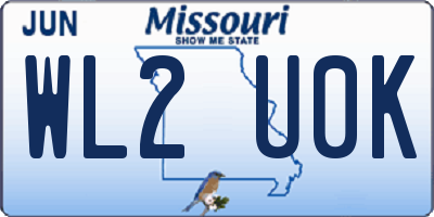 MO license plate WL2U0K