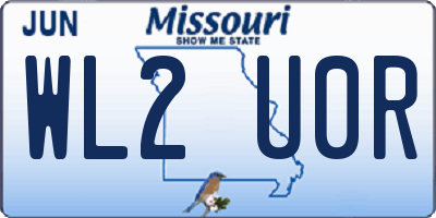 MO license plate WL2U0R