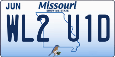 MO license plate WL2U1D