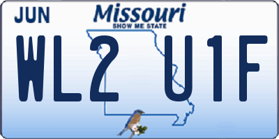 MO license plate WL2U1F