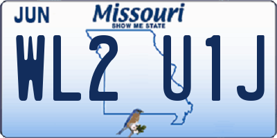 MO license plate WL2U1J