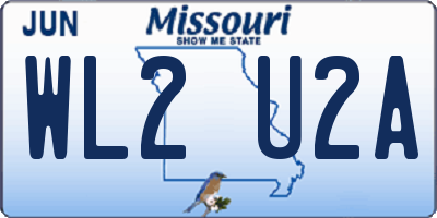 MO license plate WL2U2A