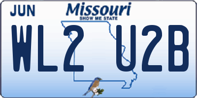 MO license plate WL2U2B