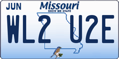 MO license plate WL2U2E