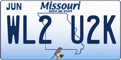 MO license plate WL2U2K
