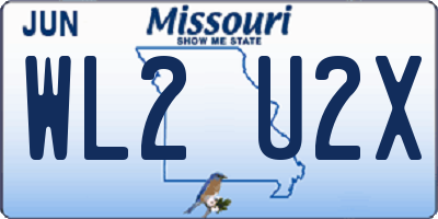 MO license plate WL2U2X