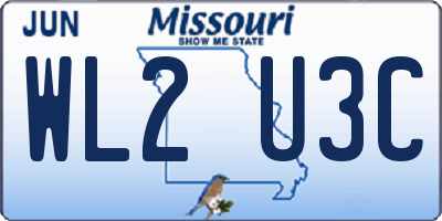 MO license plate WL2U3C