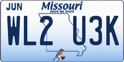 MO license plate WL2U3K