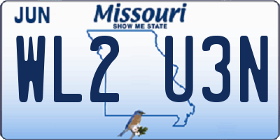 MO license plate WL2U3N
