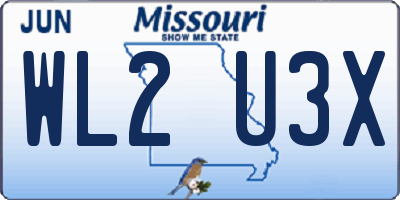 MO license plate WL2U3X