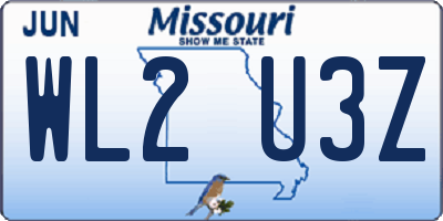 MO license plate WL2U3Z