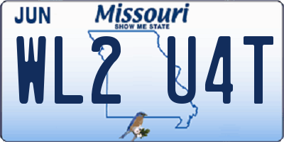 MO license plate WL2U4T