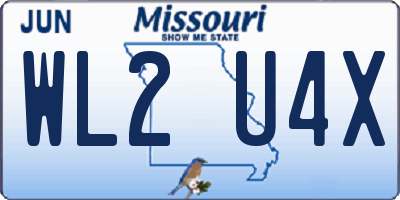 MO license plate WL2U4X