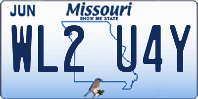 MO license plate WL2U4Y