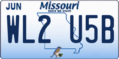 MO license plate WL2U5B