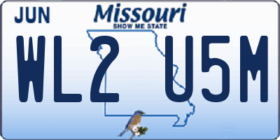 MO license plate WL2U5M
