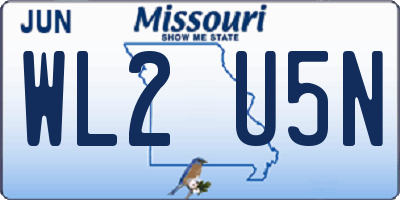 MO license plate WL2U5N