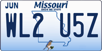 MO license plate WL2U5Z