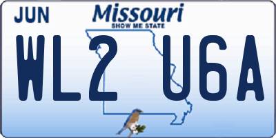MO license plate WL2U6A