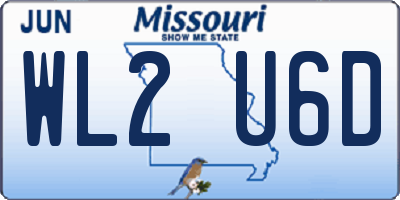 MO license plate WL2U6D