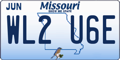 MO license plate WL2U6E