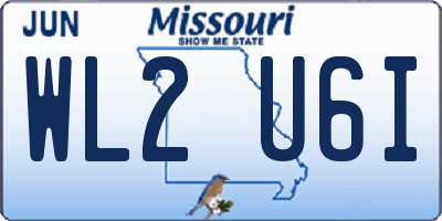 MO license plate WL2U6I