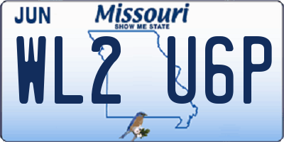 MO license plate WL2U6P