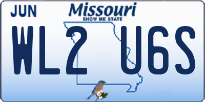 MO license plate WL2U6S