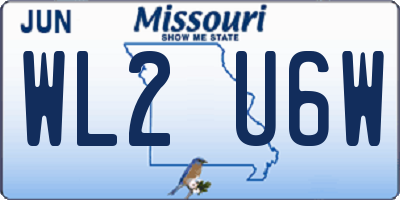 MO license plate WL2U6W