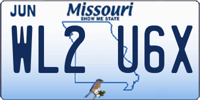 MO license plate WL2U6X