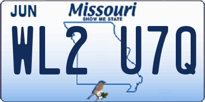 MO license plate WL2U7Q