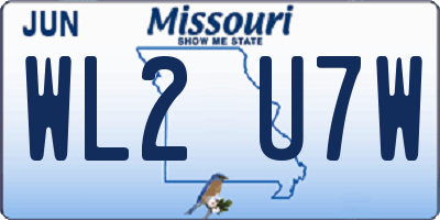 MO license plate WL2U7W