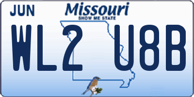 MO license plate WL2U8B