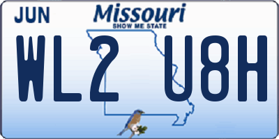 MO license plate WL2U8H