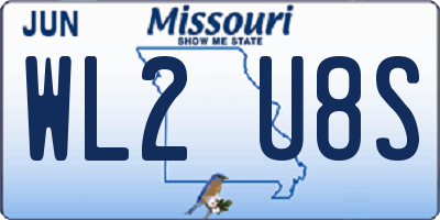MO license plate WL2U8S