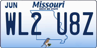 MO license plate WL2U8Z
