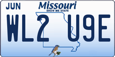 MO license plate WL2U9E