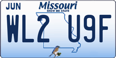MO license plate WL2U9F