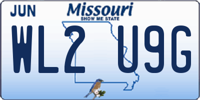 MO license plate WL2U9G