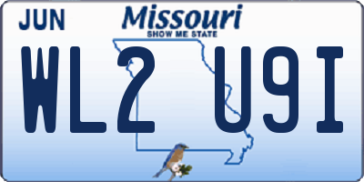 MO license plate WL2U9I
