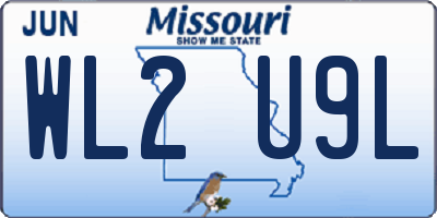MO license plate WL2U9L