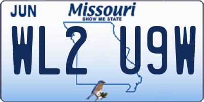 MO license plate WL2U9W