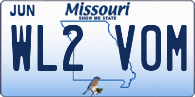 MO license plate WL2V0M