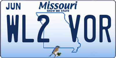 MO license plate WL2V0R