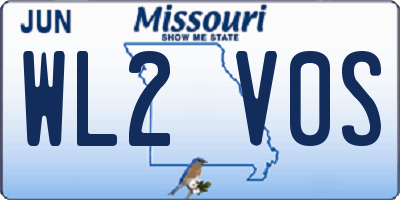 MO license plate WL2V0S