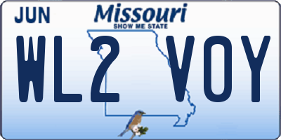 MO license plate WL2V0Y