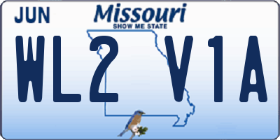 MO license plate WL2V1A