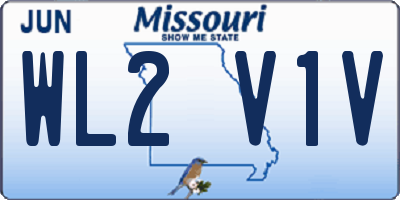 MO license plate WL2V1V