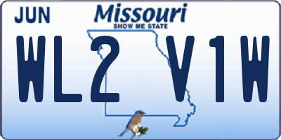 MO license plate WL2V1W